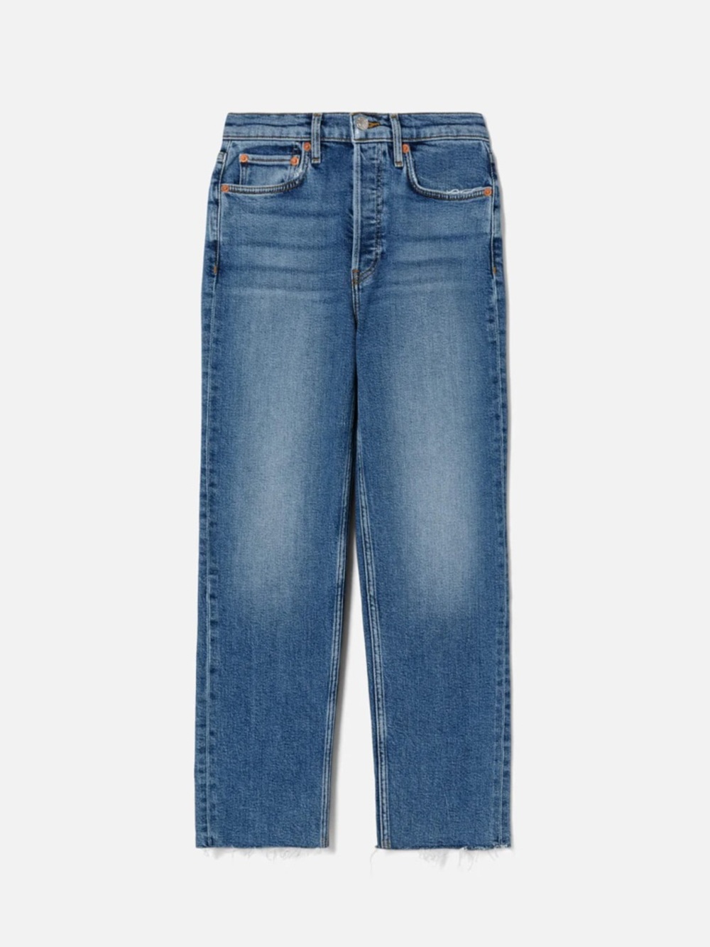 Re/Done Comfort Stretch High Rise Stove Pipe Jean Mid 70s Wash Size 28 - Picture 3 of 7